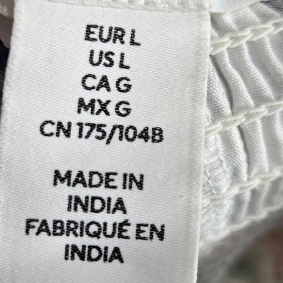 H&M White w/Multi Floral Print Removable Spaghetti Strap Smocked Top Dress Large - Picture 7 of 9